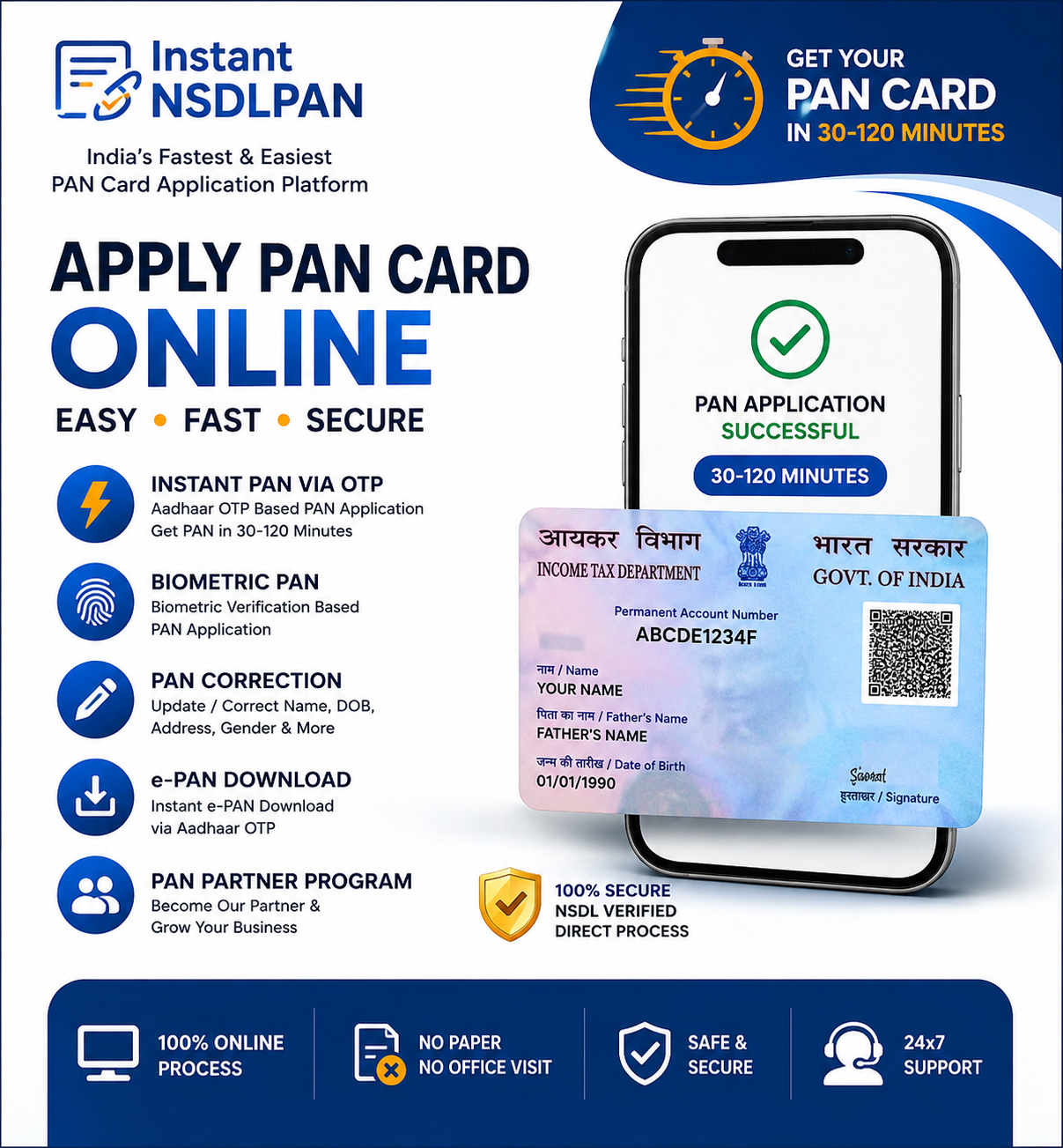 Apply Instant PAN via Aadhaar OTP